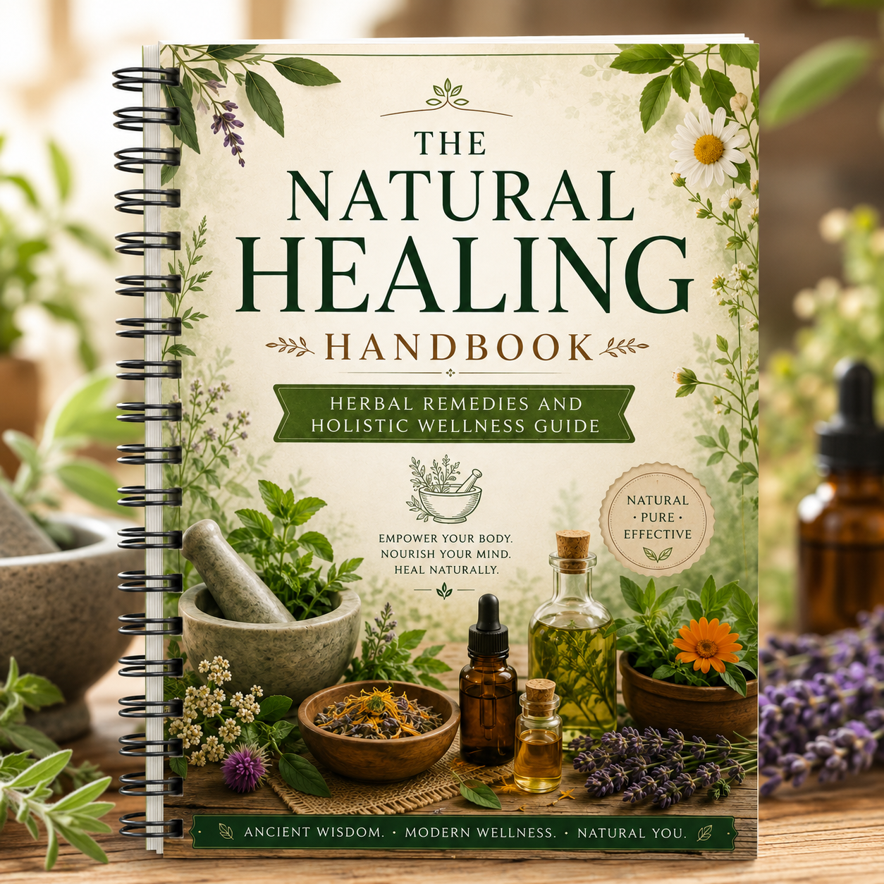 The Natural Healing Handbook | Herbal Remedies, Holistic Wellness, Natural Medicine & DIY Herbal Guide |