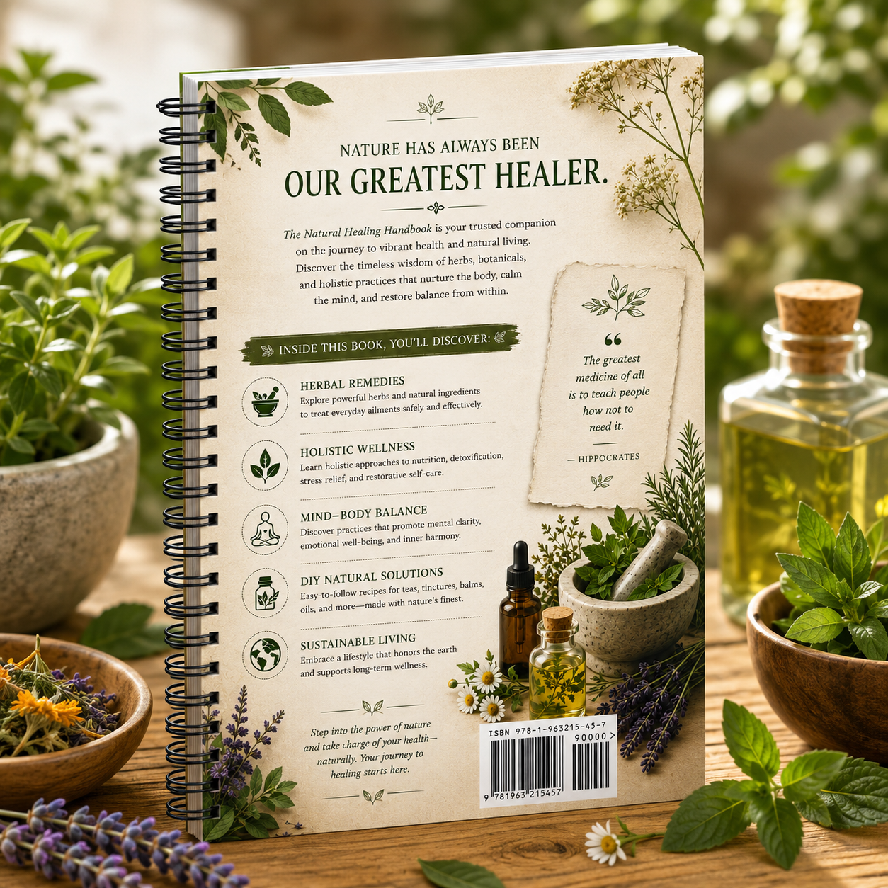 The Natural Healing Handbook | Herbal Remedies, Holistic Wellness, Natural Medicine & DIY Herbal Guide |