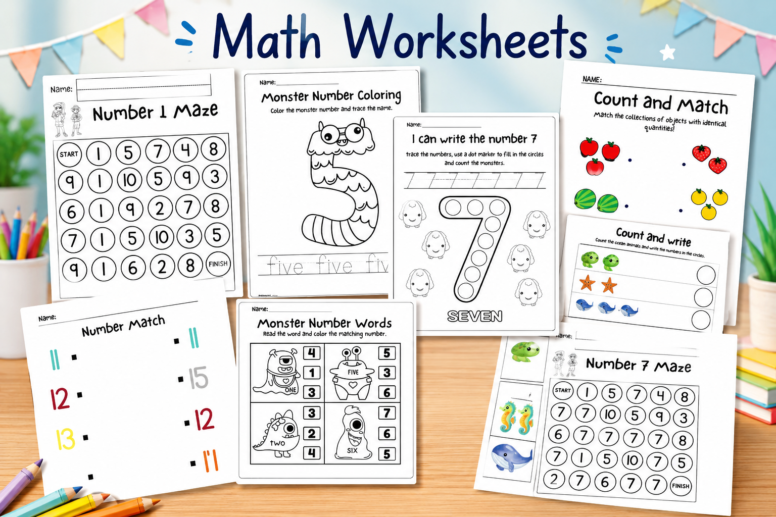 Preschool Pre-K + Kindergarten -Kids Activity-Worksheet| Coloring | Dot To Dot | Tracing | Alphabet Book